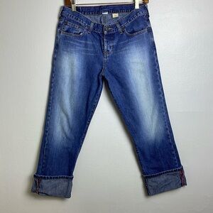 Abercrombie&Fitch Y2K Cropped Rolled Hem Jeans Size 4 Button Fly Mid Rise